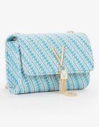 Valentino Bags Клъч Divina Summer с презрамка с верижка Бял/Тюркоаз