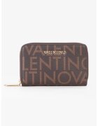 Valentino Bags Портфейл с лого и цип - Тъмнокафяв/Светлокафяв