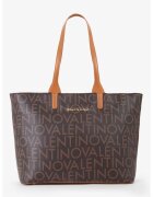 Valentino Bags Шопинг чанта от еко кожа с лого - Тъмнокафяв/Светлокафяв