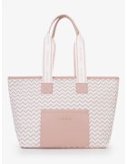 Valentino Bags Шопинг чанта с десен - Бял/Прашно розово