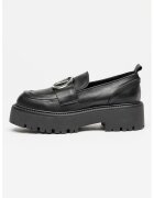 Valentino Кожени мокасини с метално лого