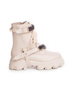 Vanilla Bocanci din piele cu garnituri decorative incrustrate cu strasuri Nadia
