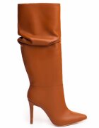 Vanilla Cizme de piele cu design drapat Espresso Whisper