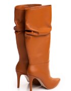 Vanilla Cizme de piele cu design drapat Espresso Whisper