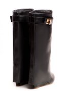 Vanilla Cizme Morrigan cu toc pană piele naturală negre
