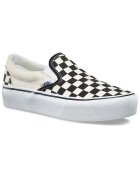 Vans Маратонки Ua Classic Slip On Platform - карирани - кожа - бяло/черно