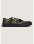 Vans Велурени пантофки Mary Jane - Тъмнозелена маслина