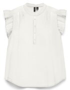 Vero Moda Блуза без ръкави от органичен памук и лен с дипли Бял