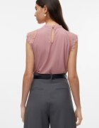 Vero Moda Блуза с дантелени ръкави Светлорозов