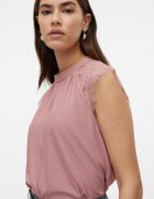 Vero Moda Блуза с дантелени ръкави Светлорозов