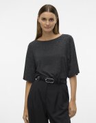 Vero Moda Блуза с лурекс Черен/Сребрист