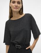 Vero Moda Блуза с лурекс Черен/Сребрист