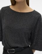 Vero Moda Блуза с лурекс Черен/Сребрист