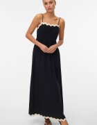 Vero Moda Дълга рокля с тънки презрамки Черен