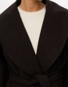 Vero Moda Дълго палто с колан Тъмнокафяв