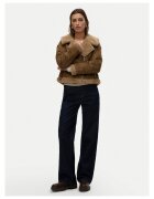 Vero Moda Дамско палто изкуствена кожа цип кафяво полиестер