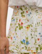 Vero Moda Къса флорална пола на пластове Мандарина/Бледозелен/Мръснобял