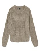 Vero Moda Мъхест свободен пуловер с деколте тип лодка Камел