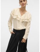 Vero Moda Набрана риза с шпиц - Слонова кост