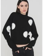 Vero Moda Пуловер Yolanda с рипс - Бял/Черен