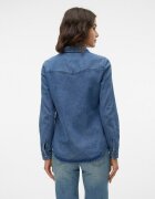 Vero Moda Риза Jennie от деним с пришити джобове
