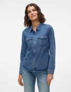 Vero Moda Риза Jennie от деним с пришити джобове
