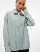 Vero Moda Свободна риза Lexie с панделка Бледозелен