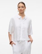 Vero Moda Свободна риза с лен Бял