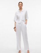 Vero Moda Свободна риза с лен Бял