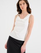 Vero Moda Топ с драпирано деколте Мръснобял