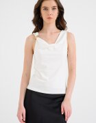 Vero Moda Топ с драпирано деколте Мръснобял