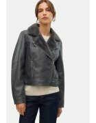 Vero Moda Яке от изкуствена кожа Hailey 10250405 Сиво - стандартна кройка - Еко кожа