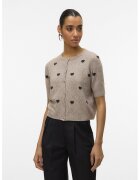 Vero Moda Жилетка с копчета и сърцевиден принт - Черен/Бежов