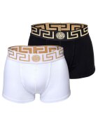 Versace Боксерки 48293 с лого на талията - 2 чифта - Бял/Черен