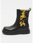 Versace Jeans Couture Боти Chelsea от еко кожа с текстилни зони - Черен/Жълт/Оранжев