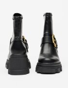 Versace Jeans Couture Боти с масивен ток Черен