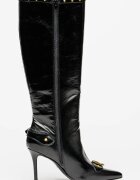 Versace Jeans Couture Ботуши с остър връх и цип Черен