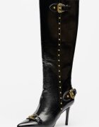 Versace Jeans Couture Ботуши с остър връх и цип Черен