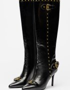 Versace Jeans Couture Ботуши с остър връх и цип Черен