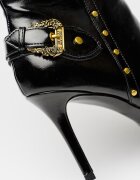 Versace Jeans Couture Ботуши с остър връх и цип Черен