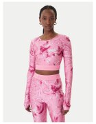 Versace Jeans Couture Дамска блуза - вталена кройка - розова - полиестер