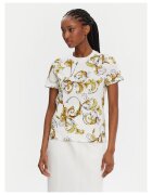 Versace Jeans Couture Дамска тениска бяла - памук с шарка