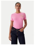 Versace Jeans Couture Дамска тениска - вталена кройка - розова - памук/еластандwqfwq