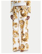 Versace Jeans Couture Дамски панталони - памук - бял/златист