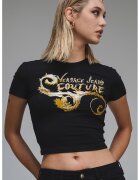 Versace Jeans Couture Къса тениска с памук - Златист/Черен