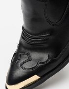 Versace Jeans Couture Кожени ботуши с ток Черен