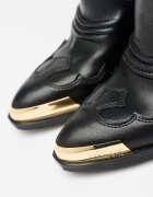 Versace Jeans Couture Кожени ботуши с ток Черен