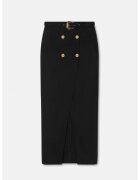 Versace Jeans Couture Long Skirt With Front Buttons & Belt - Черен