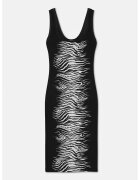 Versace Jeans Couture Миди рокля с животински принт - Черен