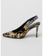 Versace Jeans Couture Обувки от еко кожа с ток стилето и отворена пета - Златист/Черен